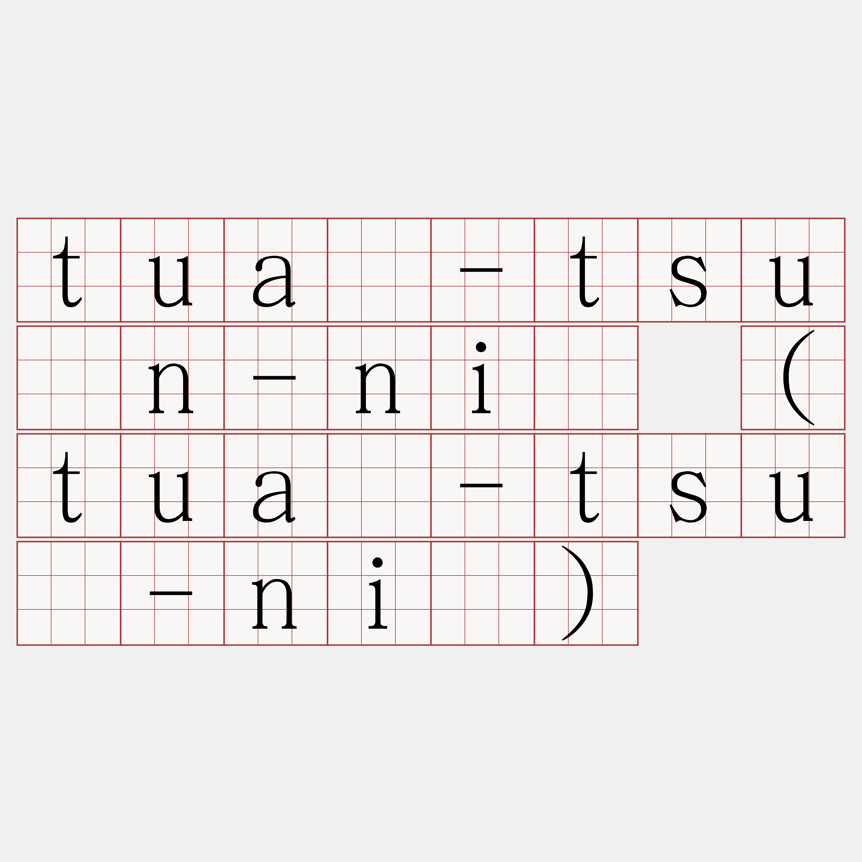 tuā-tsûn-nî (tuā-tsū-nî)